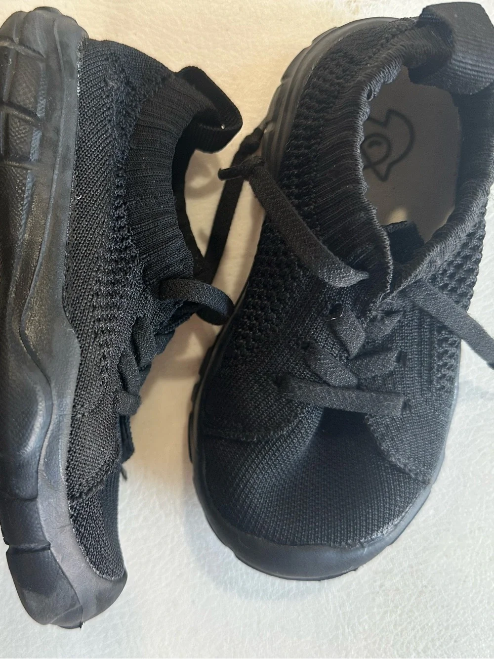 Kids Black Knit Lace-Up Sneakers - Everyday Comfort
